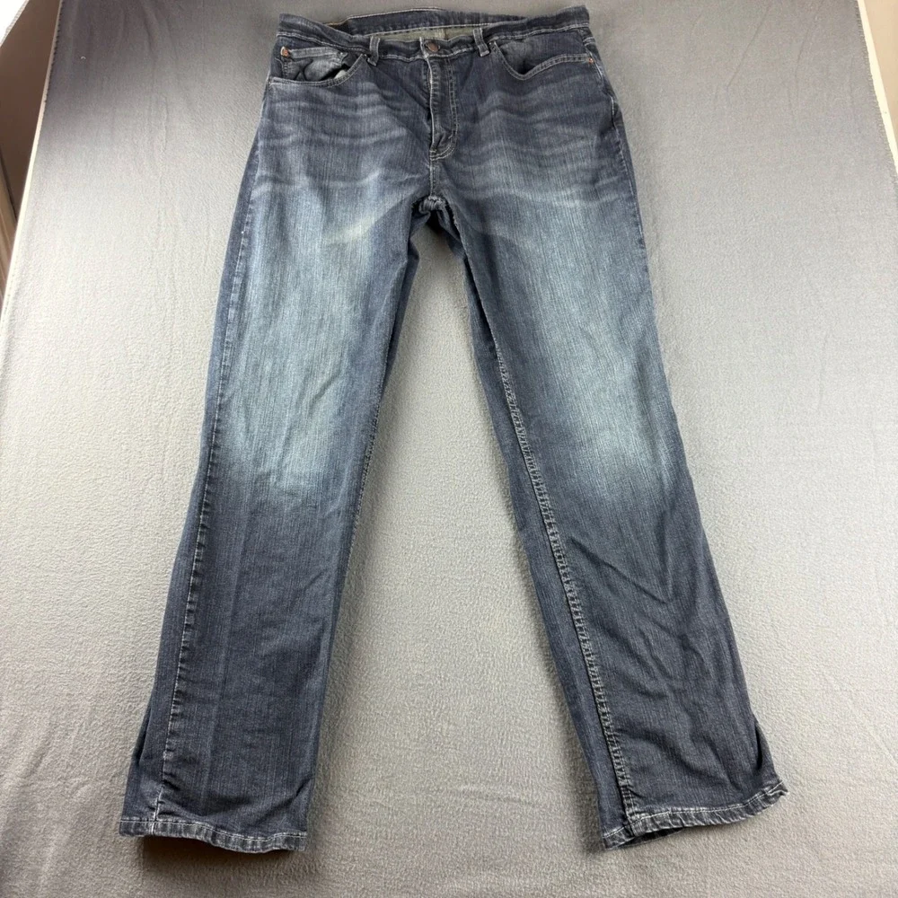 Levi 559 Jeans Men's 36x34 Blue Relaxed Fit Straight Leg Faded Dark Wash Baggy
